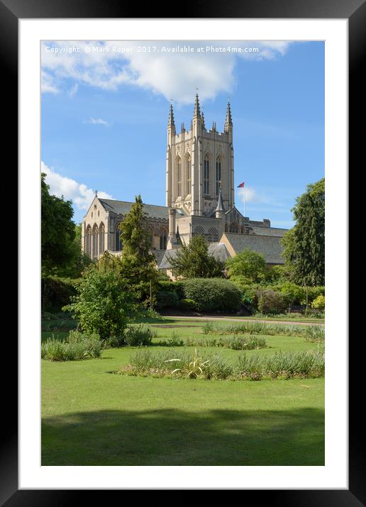 St Edmundsbury Cathedral with shadow in foreground Framed Mounted Print by Mark Roper