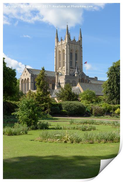 St Edmundsbury Cathedral with shadow in foreground Print by Mark Roper