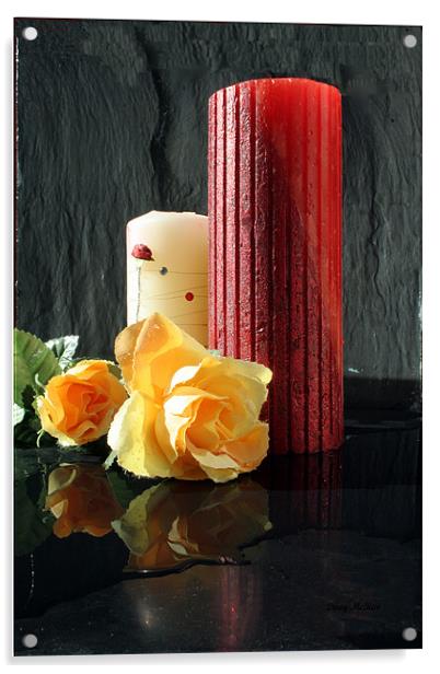 yellow rose Acrylic by Doug McRae