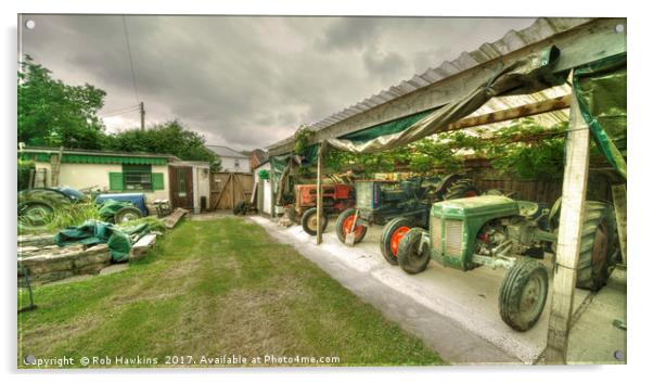 Devon Tractors  Acrylic by Rob Hawkins
