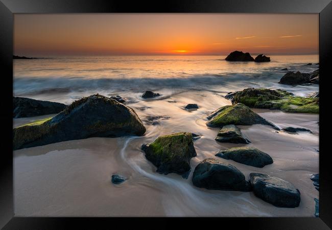 A grand morning at Porthgwidden beach Framed Print by Michael Brookes