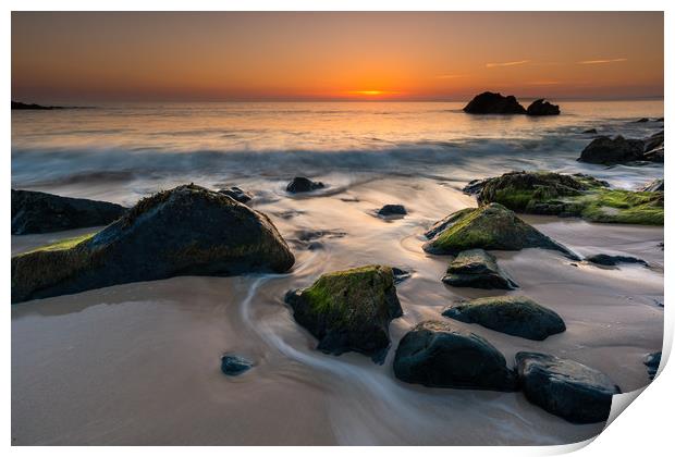 A grand morning at Porthgwidden beach Print by Michael Brookes