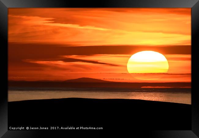 Isle of Anglesey View of Ireland Mountains Sunset Framed Print by Jason Jones
