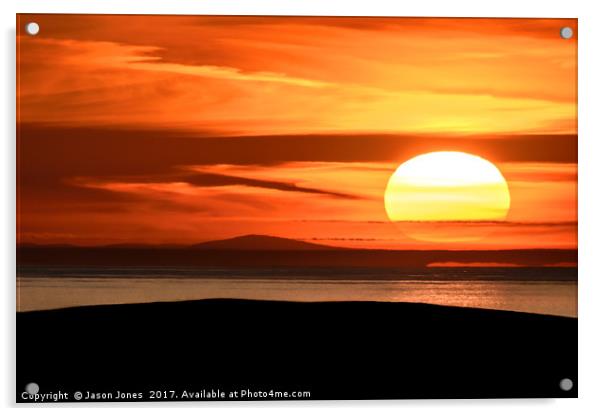 Isle of Anglesey View of Ireland Mountains Sunset Acrylic by Jason Jones