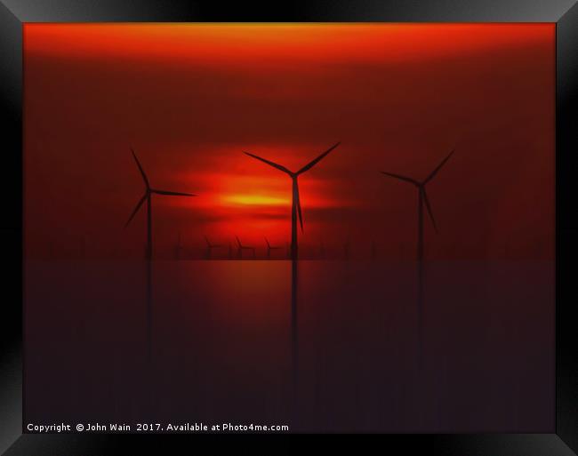 Windmills in the Sun Framed Print by John Wain