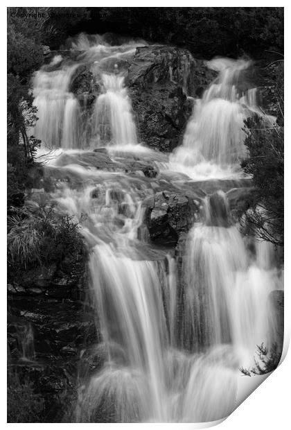 COUNTRYSIDE WATERFALL  Print by andrew saxton