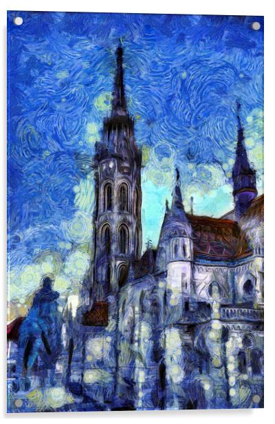 The Church Vincent Van Gogh Acrylic by David Pyatt