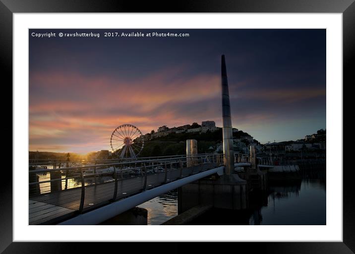 Torquay Harbour At Sunset Framed Mounted Print by rawshutterbug 