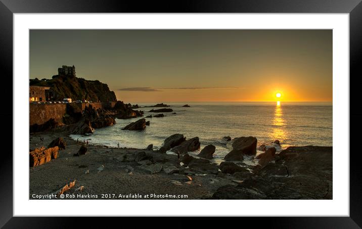 Ilfracombe beach Sunset  Framed Mounted Print by Rob Hawkins