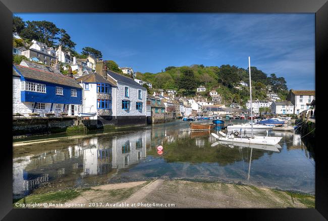 The River Pol at Polperro as the tide comes in Framed Print by Rosie Spooner