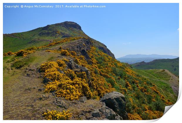 The ascent up Whinny Hill to Arthur's Seat Print by Angus McComiskey