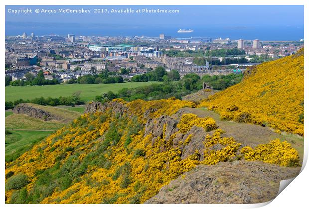 The descent from Arthur's Seat via Whinny Hill Print by Angus McComiskey