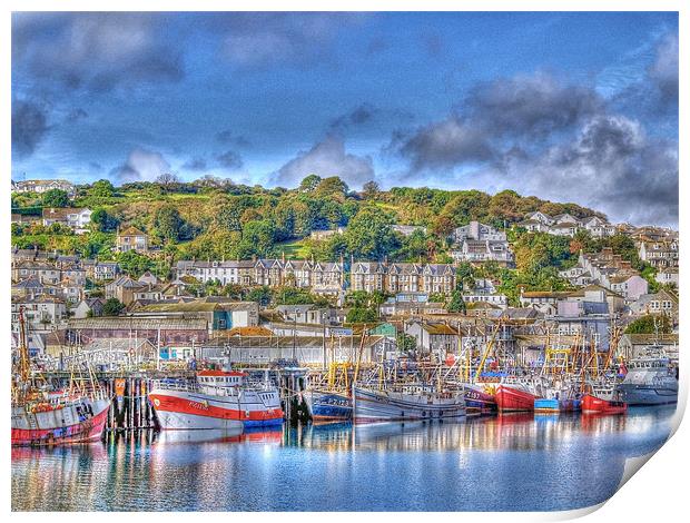 Newlyn Harbour Print by Chris Thaxter