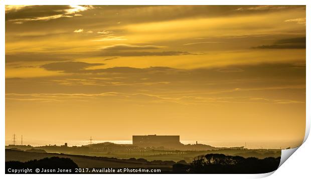 Anglesey Sunset - Wylfa  Nuclear Power Station  Print by Jason Jones