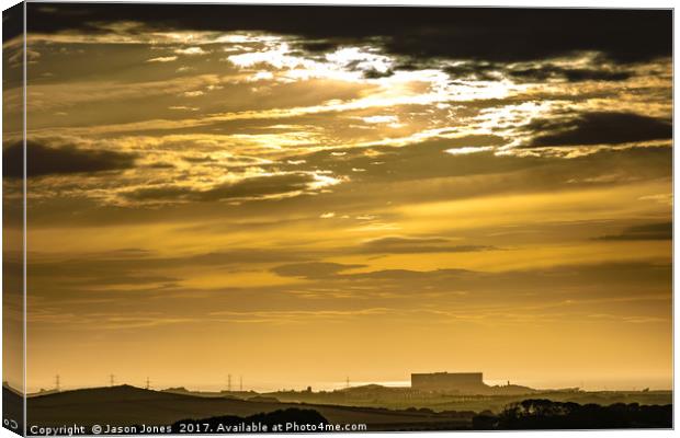 Anglesey Sunset - Wylfa  Nuclear Power Station  Canvas Print by Jason Jones