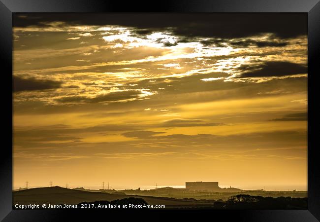 Anglesey Sunset - Wylfa  Nuclear Power Station  Framed Print by Jason Jones