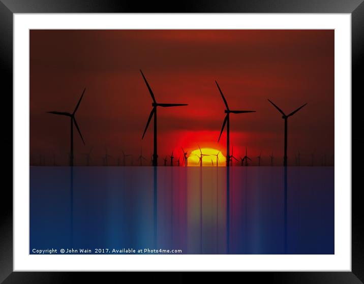 Windmills at the Horizon  Framed Mounted Print by John Wain