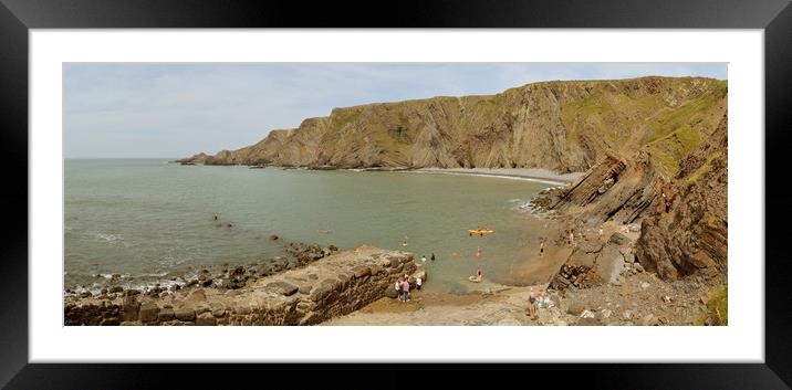 Hartland Quay Panoramic Framed Mounted Print by graham young