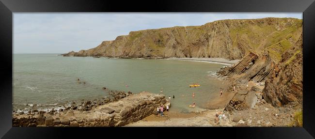 Hartland Quay Panoramic Framed Print by graham young
