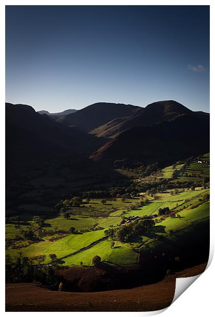 Light in the Valley Print by Simon Wrigglesworth