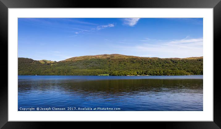 Coniston water and Peel (Wild Cat) Island Framed Mounted Print by Joseph Clemson