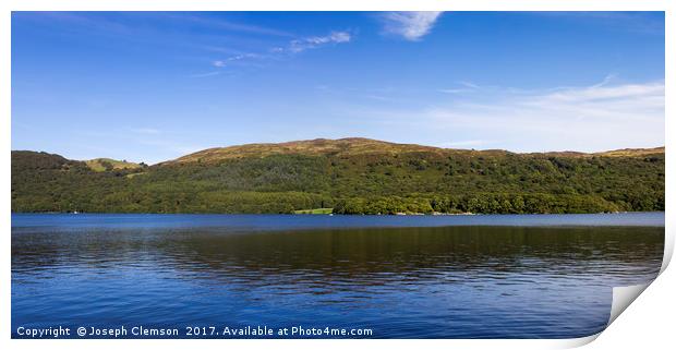 Coniston water and Peel (Wild Cat) Island Print by Joseph Clemson