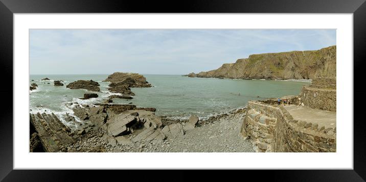 Hartland Quay Panorama Framed Mounted Print by graham young