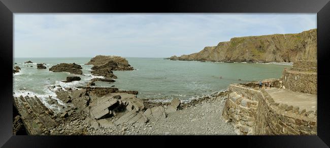 Hartland Quay Panorama Framed Print by graham young