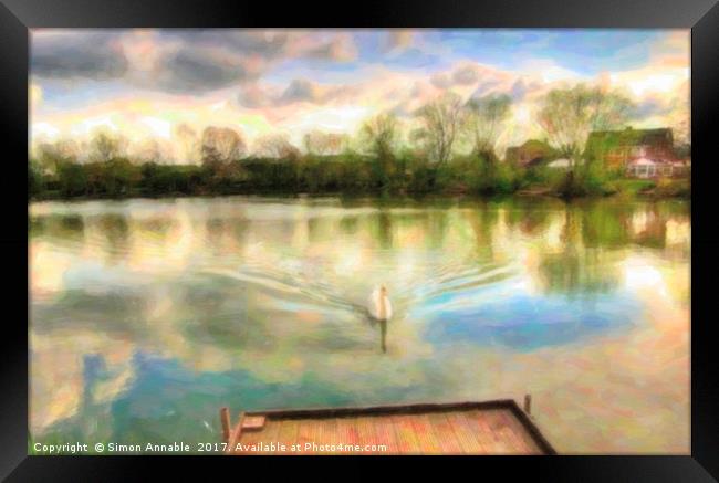 Swan Lake Framed Print by Simon Annable