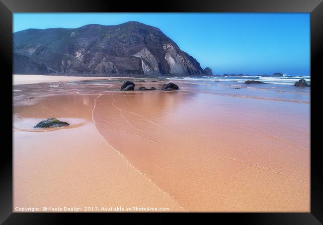 Praia de Castelejo, Algarve, Portugal Framed Print by Kasia Design