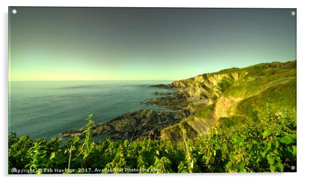 North Devon Coastscape  Acrylic by Rob Hawkins