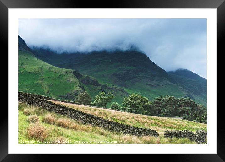 The Lake District Fells Buttermere Cumbria  Framed Mounted Print by Nick Jenkins