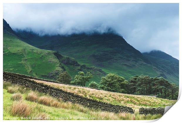 The Lake District Fells Buttermere Cumbria  Print by Nick Jenkins