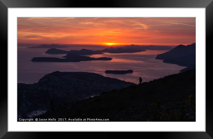 Sunset over the Elaphiti islands Framed Mounted Print by Jason Wells