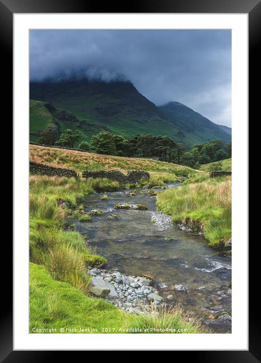 Gatescarthdale Beck and Fells Lake District  Framed Mounted Print by Nick Jenkins