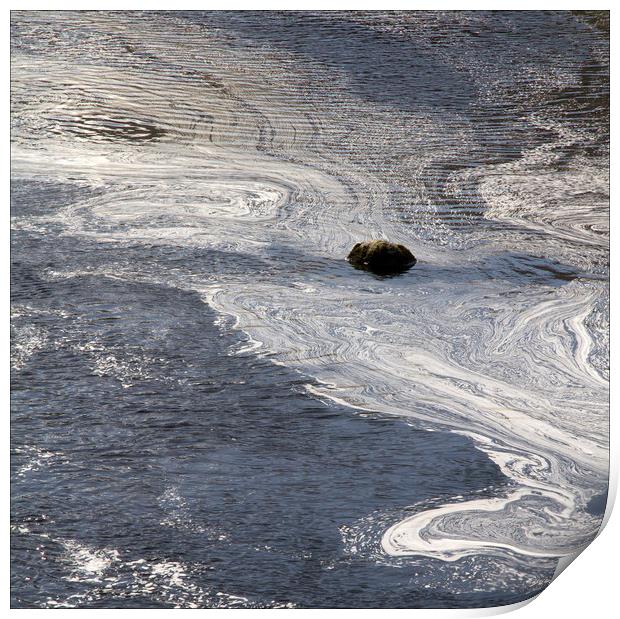 Swirling Patterns on Scottish River Print by Colin Tracy