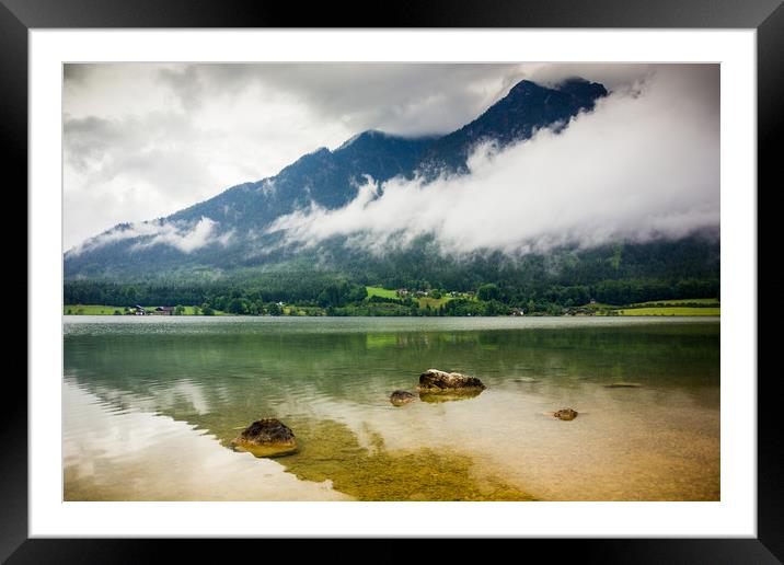 Lake in Alps. Austrian Alps. Framed Mounted Print by Sergey Fedoskin