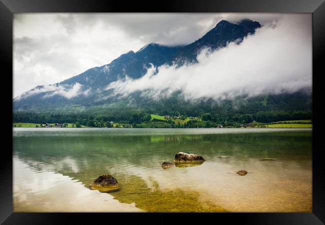 Lake in Alps. Austrian Alps. Framed Print by Sergey Fedoskin