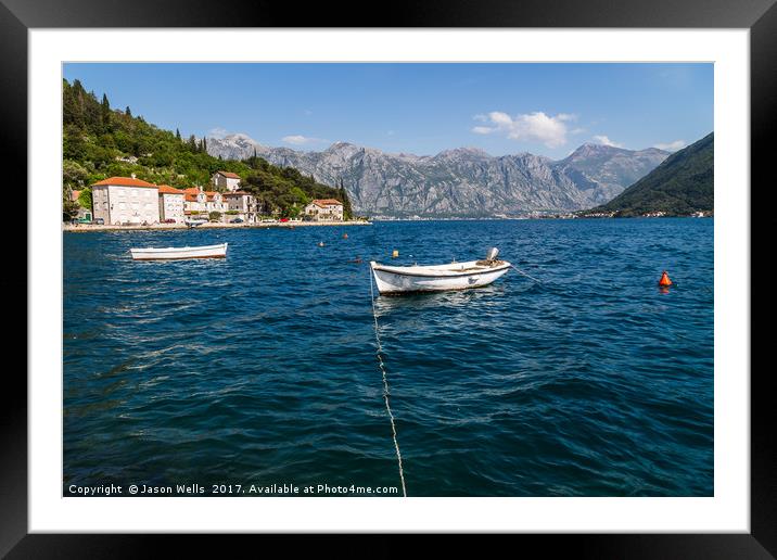 Pretty Perast in the Bay of Kotor Framed Mounted Print by Jason Wells
