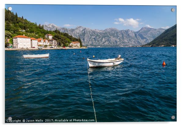 Pretty Perast in the Bay of Kotor Acrylic by Jason Wells