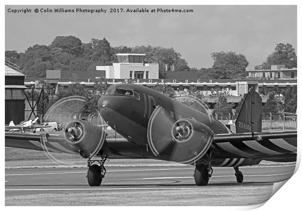 DC3 Take Off Farnborough 2014 Print by Colin Williams Photography