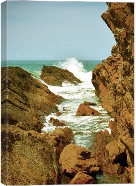 Rocks at Bude Canvas Print by graham young