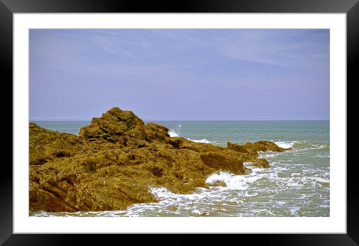 Bude Rocks Framed Mounted Print by graham young