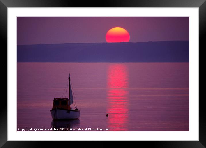 Captivating Sunset Reflection in Devon Framed Mounted Print by Paul F Prestidge