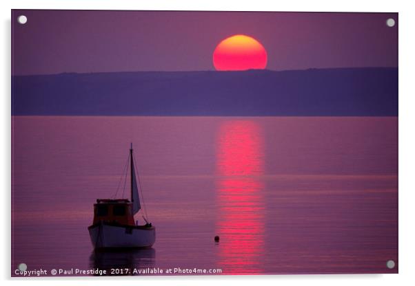 Captivating Sunset Reflection in Devon Acrylic by Paul F Prestidge