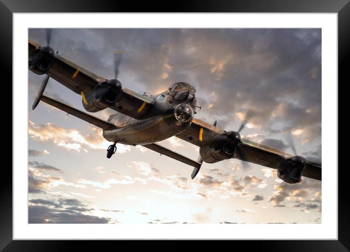 Lancaster Bomber Returns Framed Mounted Print by J Biggadike