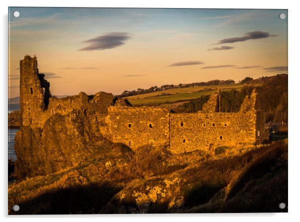 Dunure Castle Acrylic by Gareth Burge Photography
