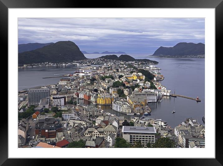 Alesund from Above Framed Mounted Print by Tony Murtagh