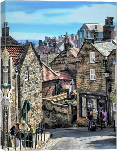 Robin Hoods Bay  Canvas Print by Irene Burdell