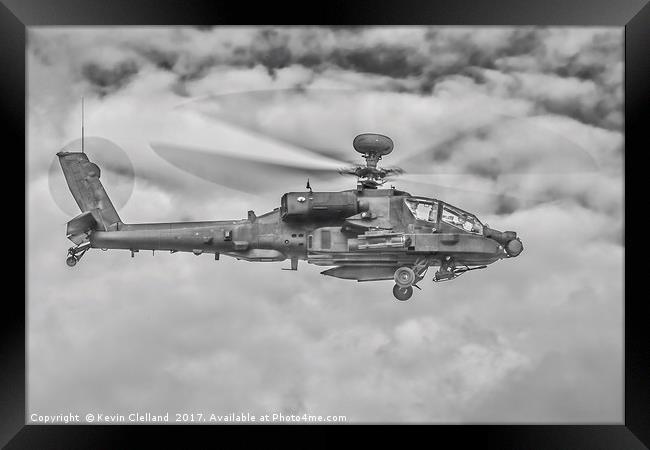 Apache Helicopter Framed Print by Kevin Clelland